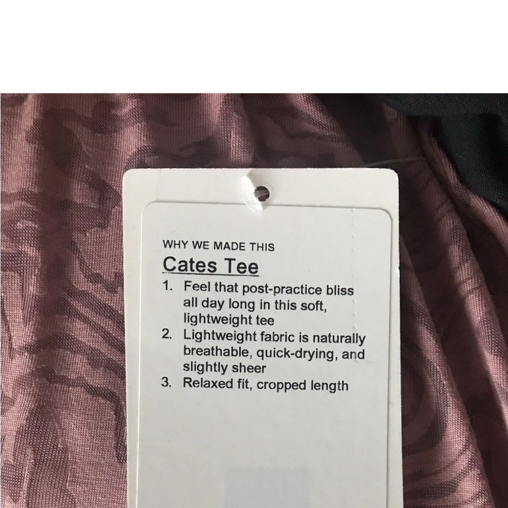 Lululemon Cates Tee *Veil Size 8 Spiced Chai Pink Swirl Patterned Top - Picture 3 of 6